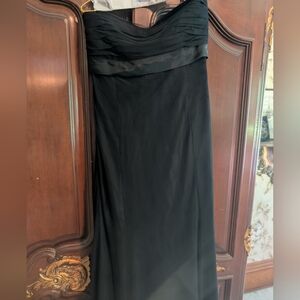 Vera Wang Black Tulle Strapless Gown